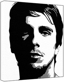 Christian Bale (100% Original Painting. Not A Print ) Acrylic Paint On Deep Framed Canvas (60 x 50 x 1.8 cm) 3-Colour Black/Grey/White-image-32