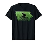Map of Iowa Mountain Bike Rider MTB Biking Mountain Biker T-Shirt
