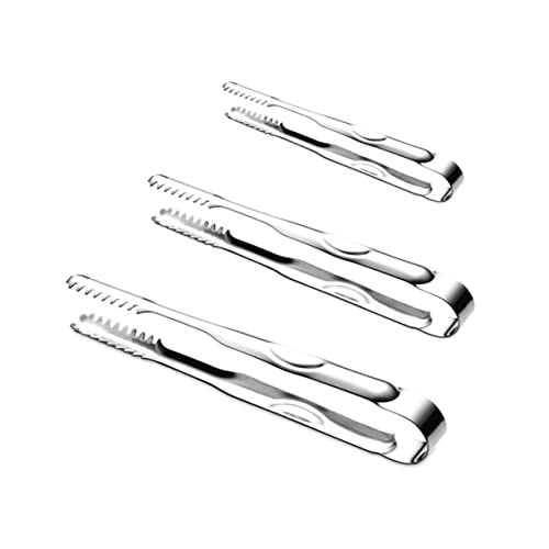 OFFSCH Ice Tongs for Large Ice Cubes Sugar Cubes Set of 3 for Buffet Bbq Home