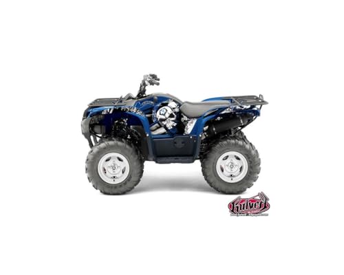 Kit Déco Quad Yamaha Grizzly Rénovation Plastique Trash Noir Bleu 08-15