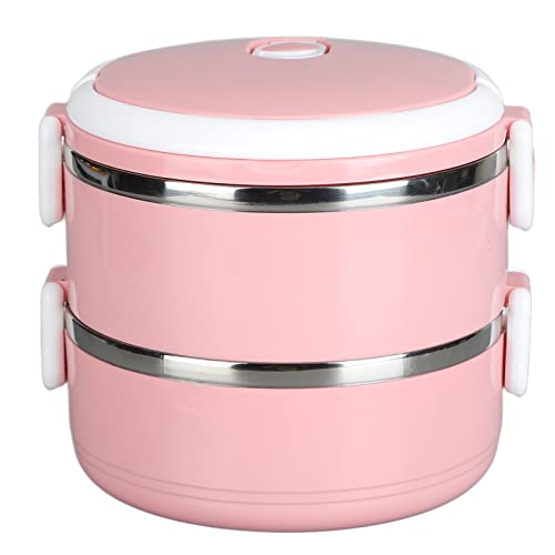 portapranzo,Thermos per cibi caldi, scatola termica impilabile per alimenti caldi, contenitore isolante per alimenti caldi, in acciaio inox 304. contenitori per alimenti sigillati(Doppio strato rosa)