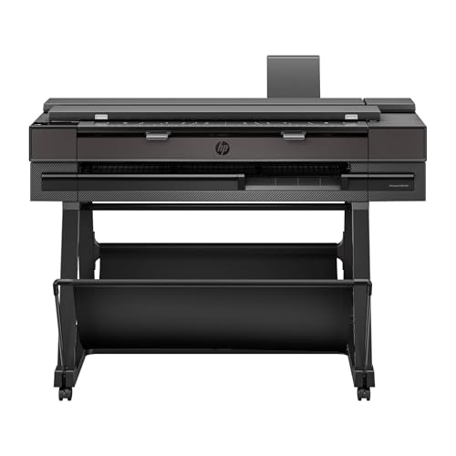 HP DesignJet T850 91 cm (2Y9H2A), Multifunktions-Großformatdrucker, Plotter, Scanner mit Frontladung, Standard A4-A0, 90 A0-Drucke/Stunde, Wi-Fi, Ethernet, 2 Jahre Garantie, Click, Schwarz