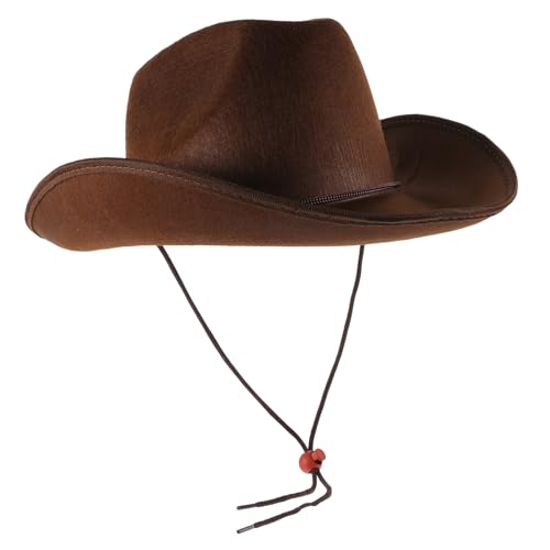 Chapeau de cow-boy en chiffon rose Vaguelly léger au design occidental unique
