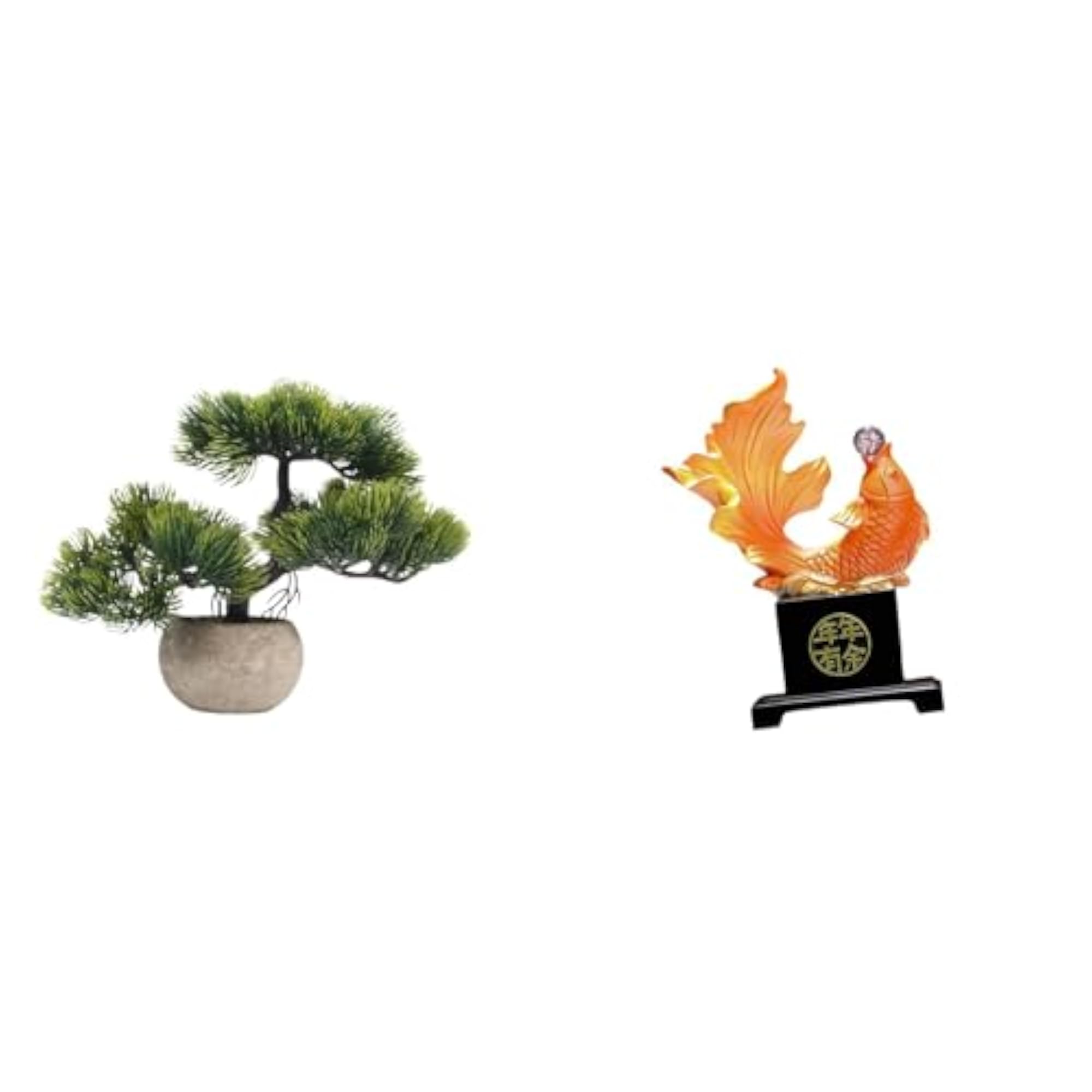 Artificial Bonsai Tree Greenery Collection Fish Sculpture
