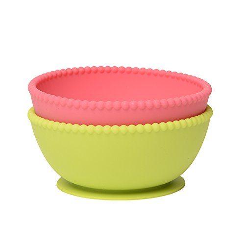 Chewbeads - Silicone Suction Bowls - Set of 2 - Stay Put Toddler & Baby Suction Bowls - Dishwasher, Microwave & Freezer Safe Toddler Bowls - 100% Silicone, BPA Free & Phthalate Free