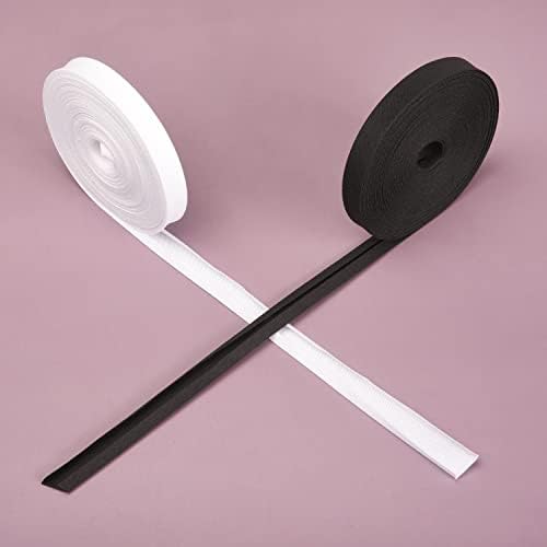 Jomnvo 1/2 Inch by 8M Double Fold Bias Tape Bias Binding Tape for DIY Garment Sewing Seaming Hemming Piping (Black)