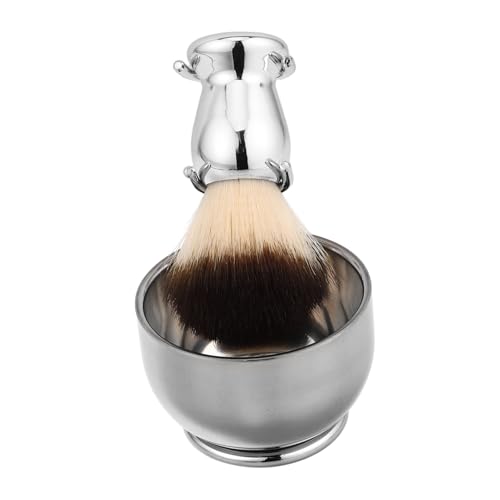 Beavorty Wet Shaving Kit Brush Stand Bowl Men's Safety Razor Set Stainless Steel Nylon Bristles