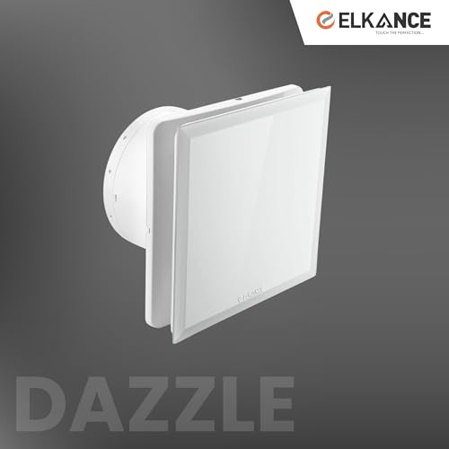 Image of Dazzle 150mm (6 Inches) Axial Exhaust Fan | BLDC Motor | 7W, 2400 RPM | Premium Lacquered Glass Panel - Stylish Ventilation for Office, Kitchen & Bathroom | (White)