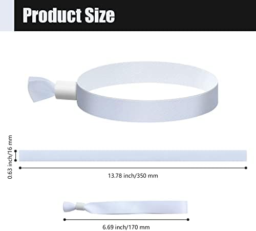 100 Pcs Cloth Event Wristbands, Event Wristbands, Colored Wrist Bands for Events, for Lightweight Concert Wrist Strap for Activities, Party Bracelets for Events (Color : White)