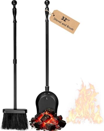 Amagabeli 81cm Heavy Duty Steel Fireplace Shovel, Coal Shovel, As...