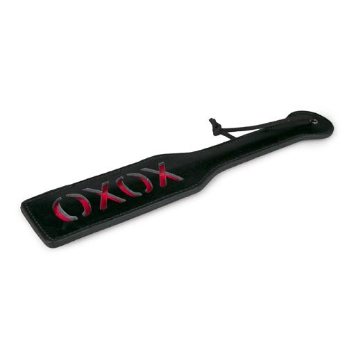 Zwarte Leren Paddle XOXO| Bondage | Speeltjes | Pinwheel | BDSM | SM | Meesteres | Sado | Dildo | Vibrator | Penis… - Afbeelding 5