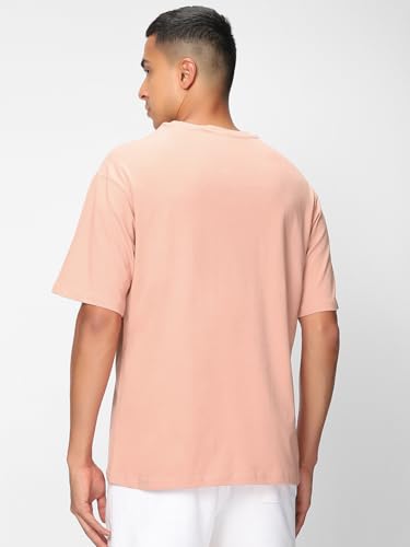 Image of Bewakoof Men's 100% Cotton 220 GSM Solid Oversized Fit Round Neck T-Shirt