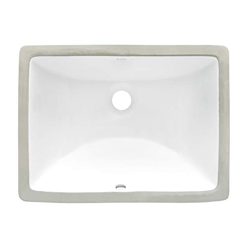 Ruvati 16 x 11-3/4 inch Undermount Bathroom Sink - White Rectangular Porcelain Ceramic with Overflow - Small Bathroom Sink for Vanity - Durable Bath Sinks - Ideal Bathroom Sinks - RVB0718 - Thumbnail 4