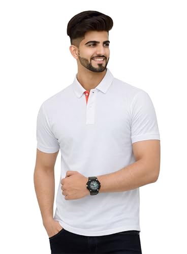 Image of 3BROS Men's Cotton Blend Half Sleeve Regular fit Comfortable Polo Neck T-Shirt (Pack of 1)