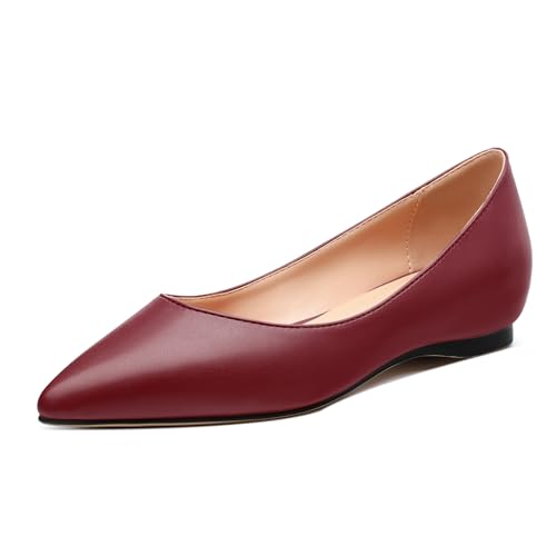 Comfortable Flats for Women Pointed Toe Slip On Pumps Dress Shoe
