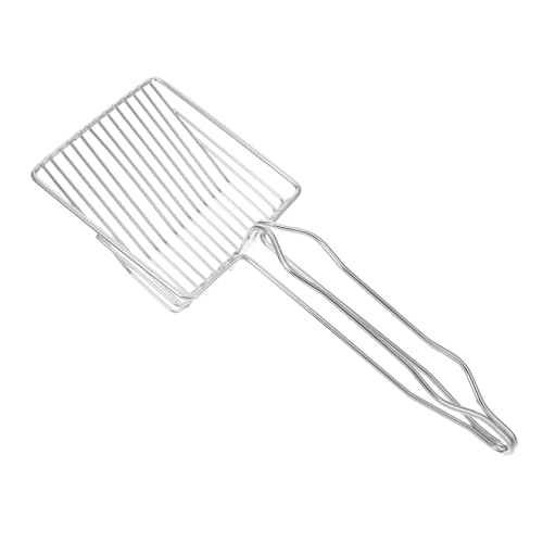 Hohopeti 猫砂スクープ インスタントゴミシャベル しっかりとしたゴミ箱 キットアースロッド ウサギのゴミシャベル ベルデ スコ 猫のうんちスクーパー ステンレス鋼 Silver