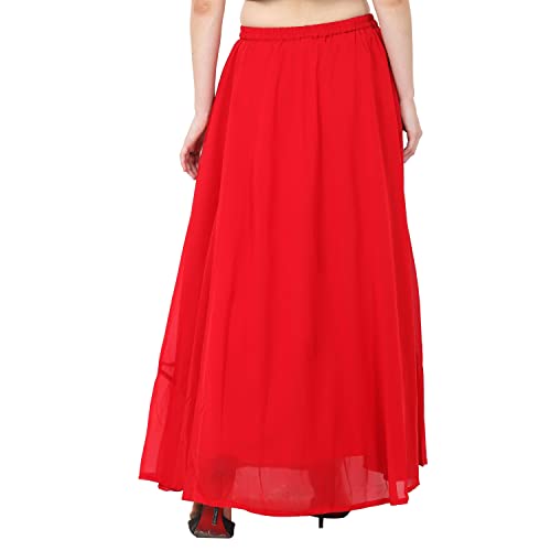 Image of Skirt for Women Designer and Full Flared Georgette Plain