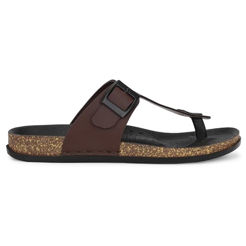 Image of ROWLANS Fashionable Men's Beach Slippers - Water-Resistant & Perfect for Travel 853 8 brown