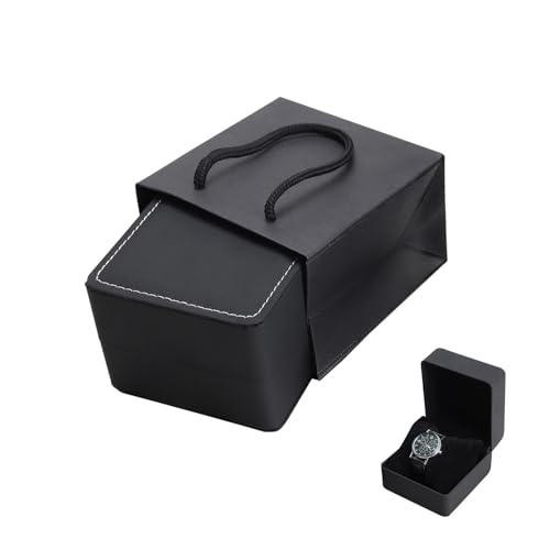 Estuche de viaje para un solo reloj, joyero para hombre, de viaje de piel sintética, de reloj con almohada para reloj de pulsera y relojes inteligentes