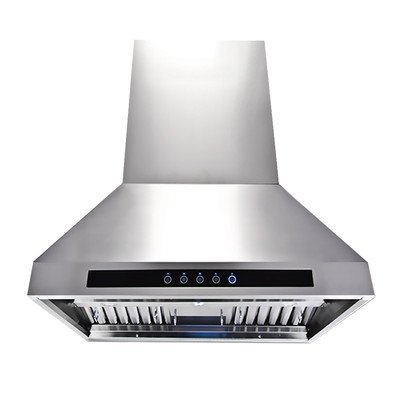 PROLINE 60-Inch Professional Island Range Hood, Ducted, 1200 CFM, Stainless Steel, LED Lights, LCD Touch Control, ULTRA-QUIET Blower Motor, 4 Speed, 3-Year Warranty, PLJI 102.60, Kitchen Hood