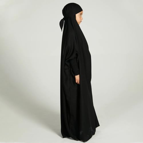 FYMNSI Kids Girls Prayer Clothes Muslim Abaya Jilbab Hijab Dress Full Length Robe Burka Arab Islamic Dubai Kaftan Thobe Gown4