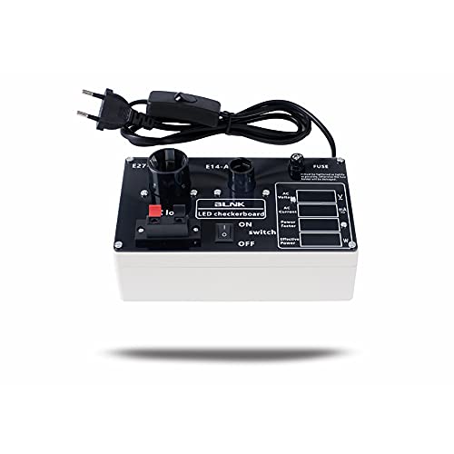 LeTkingok AC 85-265V LED Power Supply Simple Test Light Box Power Display Bulb Tester E27 Lamp Voltage Current Power Testing Instrument(B)