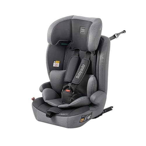 BABYAUTO – Silla de coche KONAR iFix 76-150 Centímetros i-Size – Isofix + Top Tether – Arnés 5 puntos – Reposacabezas 9-14 posiciones* – Protección lateral (Grey Melange)