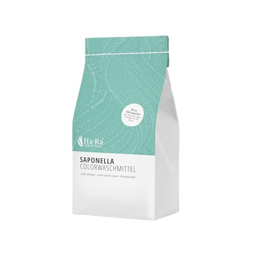 Ha-Ra Detergente en polvo Saponella Color, 1,7 kg, detergente para ropa de color, muy concentrado para hasta 77 lavados, paquete grande, respetuoso con la piel y respetuoso con el medio ambiente