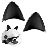 2 Pcs Silicone Cat Ears Helmet Decorations Accessories for Halloween Cosplay Party Cute Motorcycle Bicycle Ski Helmets Decor 4 Black
