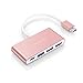 Price comparison product image LENTION 4-in-1 USB-C Hub with Type C, USB 3.0, USB 2.0 for 2024-2016 MacBook Pro (M1-M4), iPhone 16-15 New Mac Air/Surface, ChromeBook, More, Multiport Charging & Connecting Adapter (C13, Rose Gold)