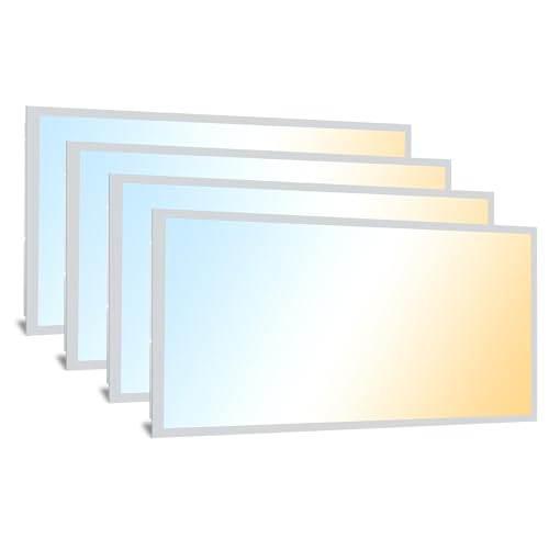hykolity 2x4 LED Flat Panel Troffer Light 5CCT Dimmable Drop Ceiling 4Pack