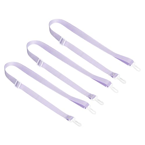 Image of PATIKIL 125cm x 2cm Replacement Shoulder Strap, 3 Pack Adjustable Swivel Clips Hook Buckle Slide Crossbody Bag Belt for Water Bottle Carrier Sling Bag, Purple