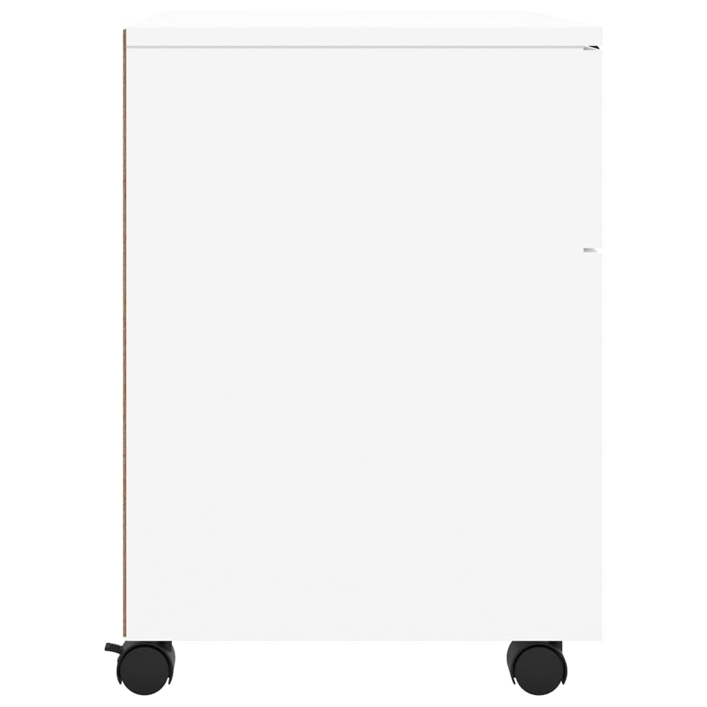 Willood Mobiler Aktenschrank mit Rollen Weiß 45x38x54cm Schreibtischschrank, Schreibtischorganisator, Home-Office-Möbel Holzwerkstoff