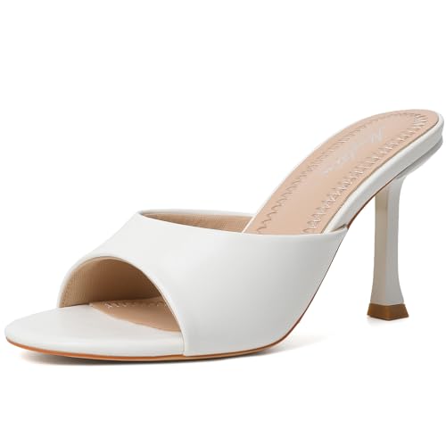 Image of Mostrin Kitten Heels for Women Round Toe Heels With Bow Vintage Mules Sexy Slip on Stiletto Backless Sandals for Party Daily
