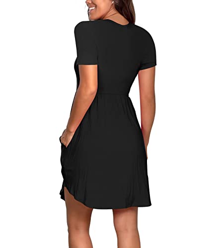 Nova In Sky Womens Summer Dress Short Sleeve Casual T Shirt Dresses 2025 Flowy Beach V-Neck Sundresses with Pockets4