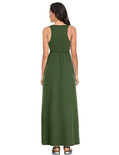 Image of Lacavocor Womens Summer Maxi Dress Tank Top Sleeveless Long Dresses