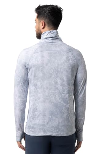 Coolibar UPF 50+ Men's Vented Andros Fishing Tee, Grey, Small, Water Print - Sun Protective2