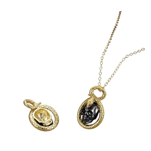 Collier squelette égyptien en argent 925 noirci pour un style gothique luxueux