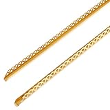 PH PandaHall 2.6FT(79.4cm) Brass Came, 2pcs 3mm Golden Reinforcing Strip Edge Frame with Single Face Lace...