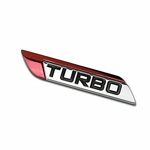 Image of 3D Metal Turbo Car Emblem 3M Self Adhesive Badge Sticker Fit for Universal Auto Turbo Boost Drive Display Cars (Red Black)