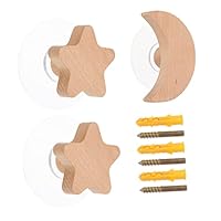 MAGICLULU 3pcs Moon Star Wall Hanger Clothes Hook Wall Mounted Coat Rack Material for Home Decor