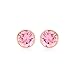 Produktbild CARISSIMA Damen-Ohrstecker 9 Karat 375 Gelbgold Cubic Zirkonia Rund Pink Stud 1.57.6779