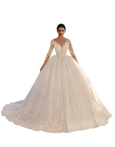 Jamille Lace Wedding Dresses for Bride Dress with Sleeve Train