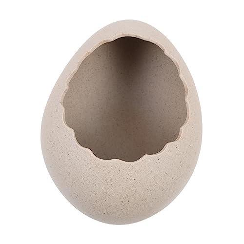 Garneck Ceramic Dinosaur Egg Bowl - Giant Dinosaur Egg Shaped Salad Bowl - Ice Cream Dessert Cup Decorative Pudding Cup Cute Cereal Bowl Vase Pencil Holder White