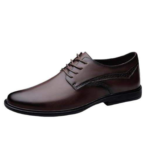 Men's Lace up Brogue Leather Dress Shoes Business Casual Professional Genuine Leather Comfortable Office Wedding Work Footwear
