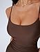 SUUKSESS Women Sexy One Piece Tummy Control Swimsuit Scoop Neck Slimming Swimwear 2025 Crisscross Backless Bathing Suit(Brown,Medium)