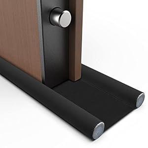 Tochtstopper voor gepantserde deur, uittrekbare tochtstopper voor alle deuren, eenvoudig en snel te installeren, warmte-isolerend, tocht en kou, energiebesparend (zwart)