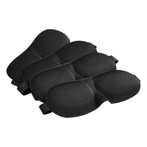 BATHVEVE 5 Piezas Máscara para Ojos de Algodón Negro, Cómoda y Transpirable Bloqueo de Luz para Mejorar el Descanso y Uso en Viajes o Relajación