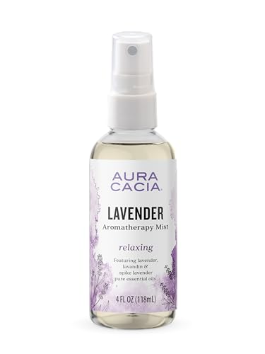Aura Cacia Relaxing Lavender Aromatherapy Mist, 4-Ounce, Lavender Pure Essential Oils, Sweet...