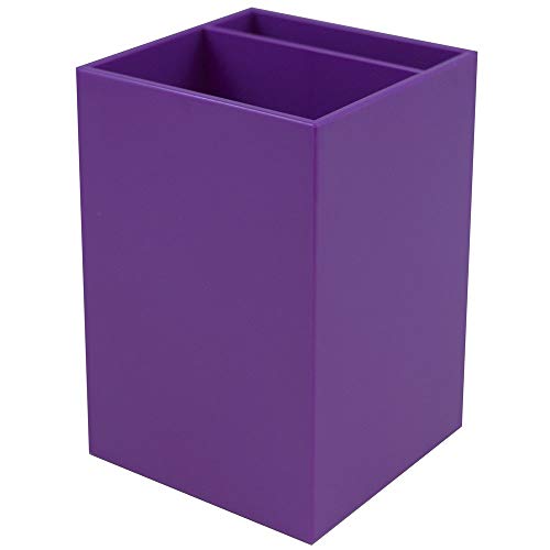 Image of JAM PAPER Plastic Pen Holder - Purple - Desktop Pencil Cup - Sold Individually